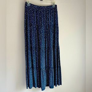 Brandy Melville navy blue floral maxi skirt